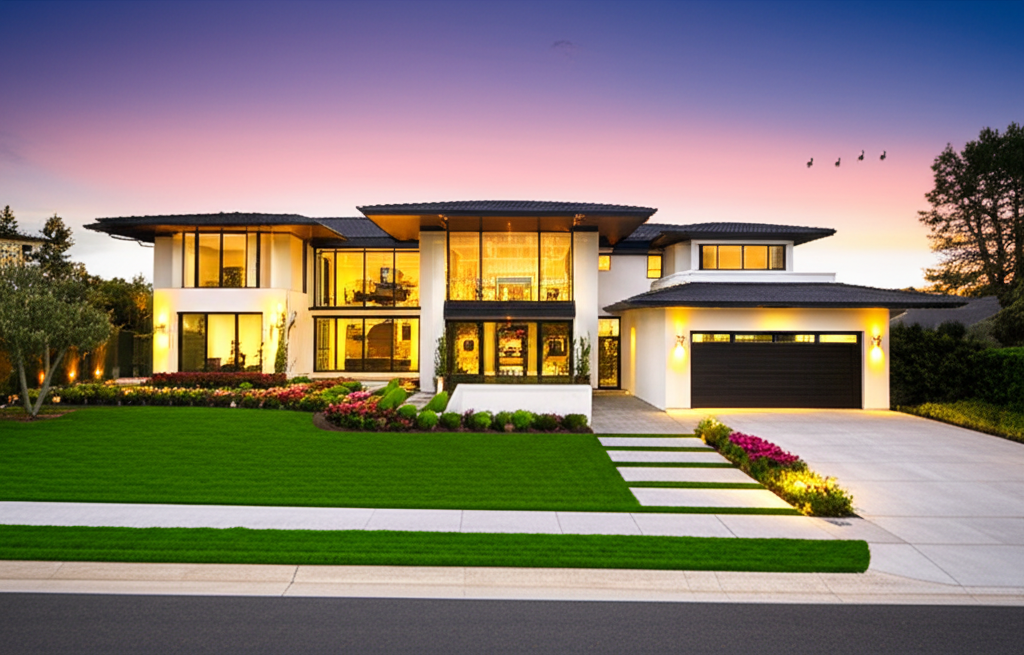 Modern luxury home with swimming pool